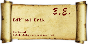 Böbel Erik névjegykártya